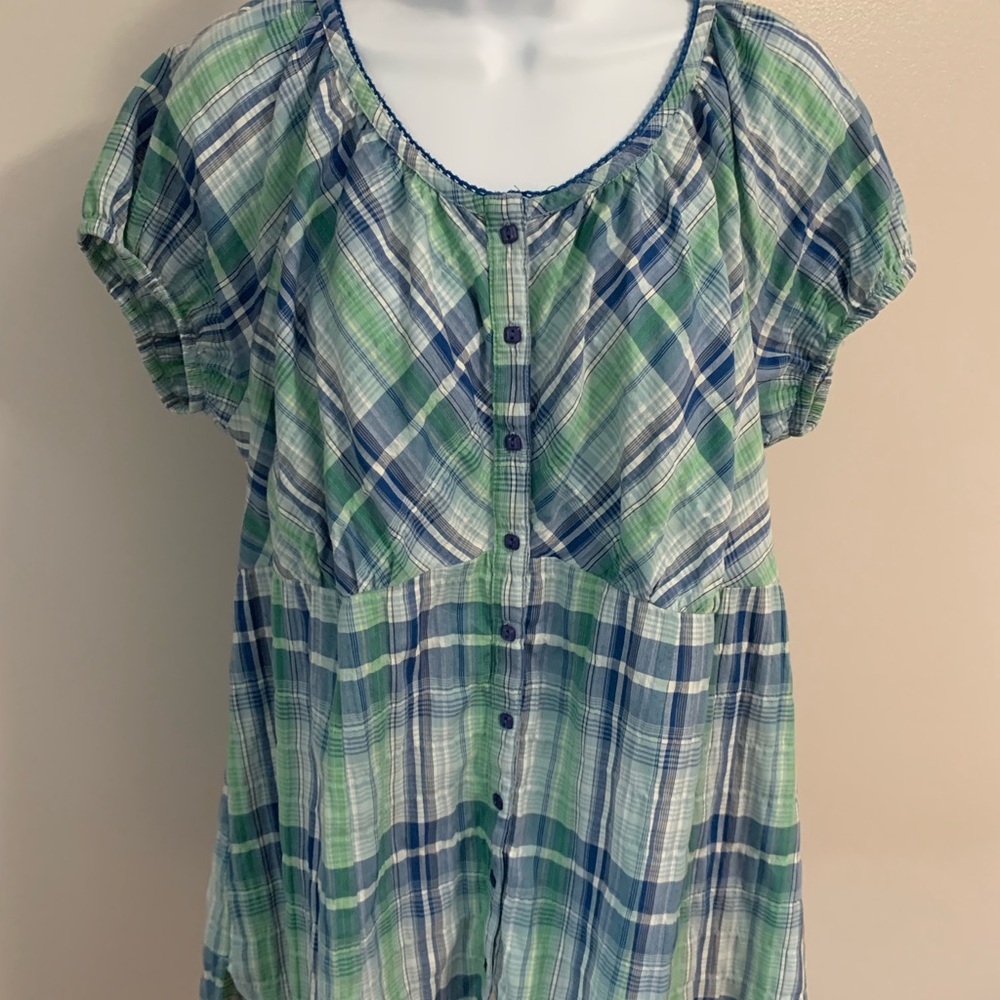 Faded Glory Plaid Top - Picture 3 of 16